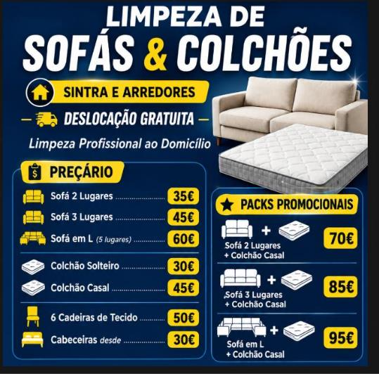 Flyer Oficial - Limpeza de Sofás e Colchões Sintra